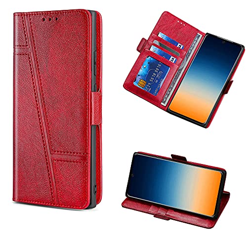 HUAYIJIE GKLTCK Flip Case für Samsung SM-A750GN A750N Galaxy A7 2018 Hülle Handy Ständer Cover [rot] von HUAYIJIE