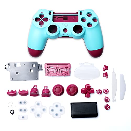 HUAYUWA Gamepad Gehäuse aus Kunststoff (buchenblau) mit Ersatztasten für Playstation 4 Pro 5.0 JDS-050 JDS-055 JDM-050 JDM-055 (V2) von HUAYUWA