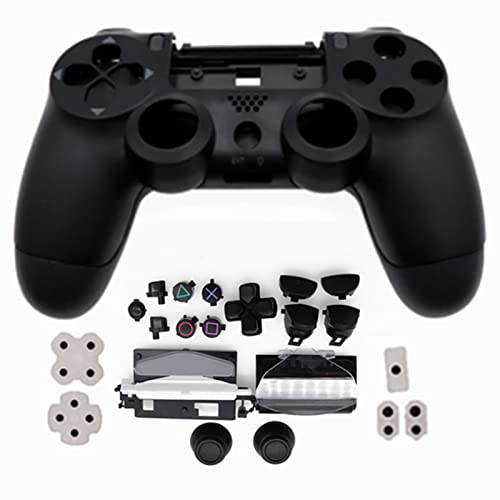 HUAYUWA Kunststoff Game Controller Gehäuse (Schwarz) mit Tasten Ersatzset passend für PlayStation 4 Pro 5.0 JDS-050 JDS-055 JDM-050 JDM-055 (V2 Version) von HUAYUWA