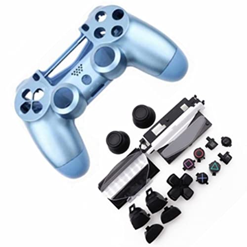 HUAYUWA Kunststoff Game Controller Gehäuse (Titanblau) mit Tasten Ersatzset passend für PlayStation 4 Slim 4.0 JDS-040 JDM-040 (V1 Version) von HUAYUWA