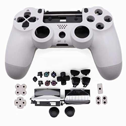 HUAYUWA Kunststoff Game Controller Gehäuse (weiß) mit Tasten Ersatz Set passend für PlayStation 4 Pro 5.0 JDS-050 JDS-055 JDM-050 JDM-055 (V2 Version) von HUAYUWA