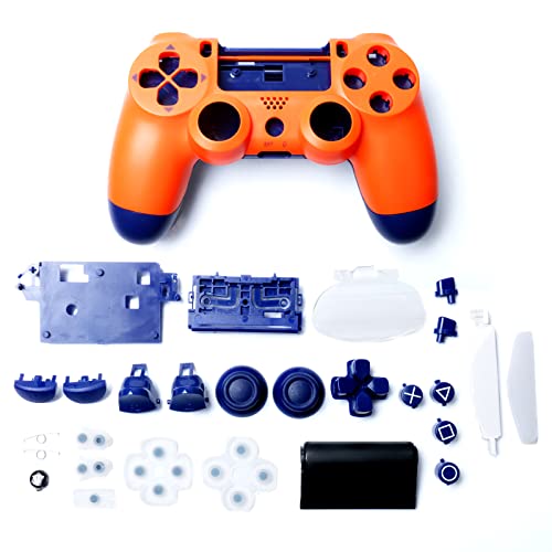 HUAYUWA Kunststoffgehäuse für Game-Controller, Sunset Orange, mit Tasten, Ersatz-Set, passend für PlayStation 4 Pro 5.0 JDS-050 JDS-055 JDM-050 JDM-055 (V2 Version) von HUAYUWA