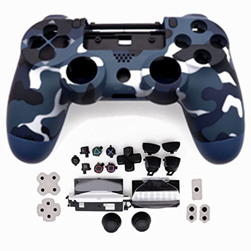 HUAYUWA Kunststoffgehäuse für Game-Controller, Tarnblau, mit Tasten, Ersatz-Set, passend für PlayStation 4 Pro 5.0 JDS-050 JDS-055 JDM-050 JDM-055 (V2 Version) von HUAYUWA