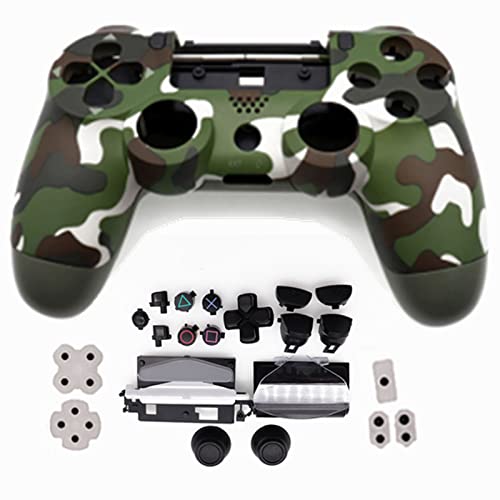 HUAYUWA Kunststoffgehäuse für Game-Controller, Tarngrün, mit Tasten, Ersatz-Set, passend für PlayStation 4 Pro 5.0 JDS-050 JDS-055 JDM-050 JDM-055 (V2 Version) von HUAYUWA