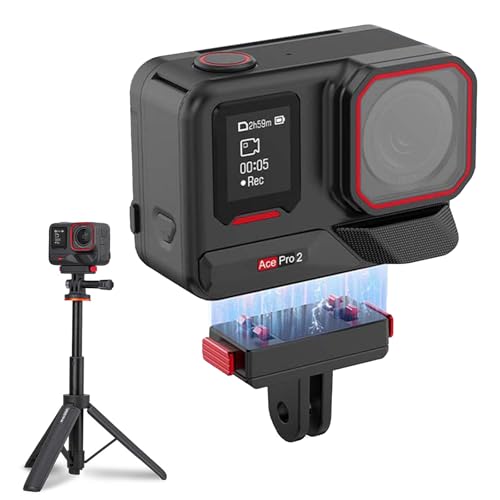 HUAYUWA Magnetische Schnellspanner-Adapterhalterung, kompatibel mit Insta360 X5/Ace Pro2/Ace Pro/Ace, für Insta 360 Ace Pro2 / X5 Outdoor Action Kamera Adapter Halter Erweiterung Zubehör (2-Klaue) von HUAYUWA