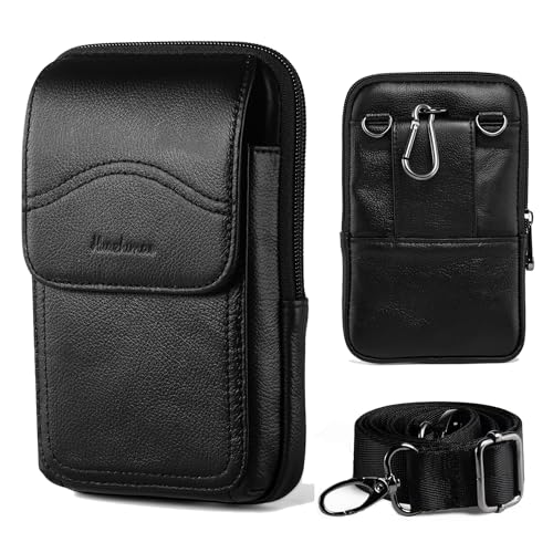 HUAZHIMAO Leder Gürteltasche Herren Handytasche Zum Umhängen Handy 7 Zoll Kleine Gürteltasche Holster mit Gürtelschlaufe Gürtelclip für iPhone 16 15 14 13 ProMax Galaxy S23+,S24 S23 Ultra (Schwarz) HUAZHIMAO Leder Gürteltasche Herren Handytasche Zum Umhängen Handy 7 Zoll Kleine Gürteltasche Holster mit Gürtelschlaufe Gürtelclip für iPhone 16 15 14 13 ProMax Galaxy S23+,S24 S23 Ultra (Schwarz) von HUAZHIMAO