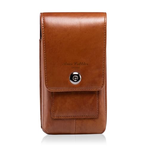 HUAZHIMAO Handytasche Gürteltasche Herren gürteltasche aus Echtem Leder, Handy-Gürteltasche Holster Handyhalter Universal Handy Tasche Braun für iPhone 16 15 Pro Max, 15 Plus, 14 13 12 11 Pro Max HUAZHIMAO Handytasche Gürteltasche Herren gürteltasche aus Echtem Leder, Handy-Gürteltasche Holster Handyhalter Universal Handy Tasche Braun für iPhone 16 15 Pro Max, 15 Plus, 14 13 12 11 Pro Max von HUAZHIMAO