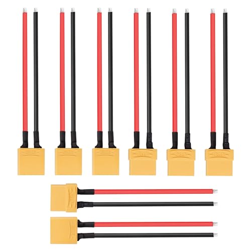 HUAZIZ 4 Paar XT90 Stecker with 100 mm 12 AWG, XT90 Stecker Männlich Weiblich Stecker Silikondraht für RC Lipo Batterie FPV Drohne von HUAZIZ