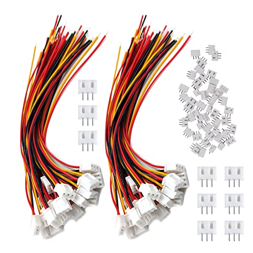 HUAZIZ 50 Paar JST-XH 2.54mm 3-Pin Connector Plug mit Wires Cables 15cm, JST 3-Pin Stecker & Buchse von HUAZIZ