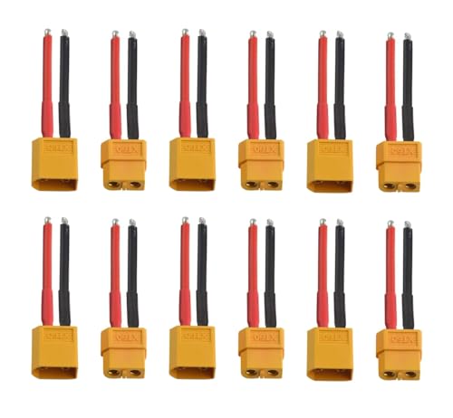 HUAZIZ 6 Paar XT60 Steckverbinder weiblich und männlich mit 14AWG 10 cm Silikondraht für RC Lipo Batteriekabel Drohne Auto Boot HUAZIZ 6 Paar XT60 Steckverbinder weiblich und männlich mit 14AWG 10 cm Silikondraht für RC Lipo Batteriekabel Drohne Auto Boot von HUAZIZ