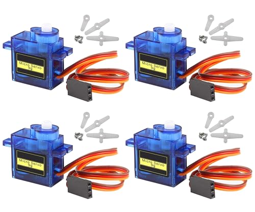 HUAZIZ Mikro Servomotor, 4 Stück Mini Servo 9g Servo Kit Kompatibel mit RC Hubschrauber Flugzeug Auto Boot Robot Ersteuerung HUAZIZ Mikro Servomotor, 4 Stück Mini Servo 9g Servo Kit Kompatibel mit RC Hubschrauber Flugzeug Auto Boot Robot Ersteuerung von HUAZIZ
