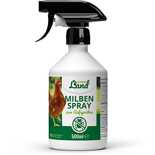 HÜHNER Land Milben Spray für Hühner 500ml - Gegen Milben & Parasiten, Milbenspray Milben Stop, Milbenmittel als Umgebungsspray & Kontaktspray, zur Vorbeugung & bei akutem Befall HÜHNER Land Milben Spray für Hühner 500ml - Gegen Milben & Parasiten, Milbenspray Milben Stop, Milbenmittel als Umgebungsspray & Kontaktspray, zur Vorbeugung & bei akutem Befall von HÜHNER Land