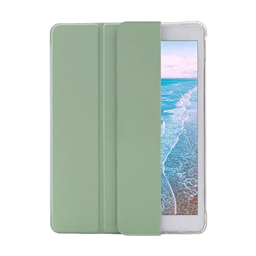 HUEZOE iPad 10.2 Zoll Hülle, iPad 9/8/7 Generation (Modell 2021/2020/2019 Modell), Klappbarer Ständer Schutzhülle mit Stifthalter, Cover mit Awaken/Sleep, Matcha Grün von HUEZOE