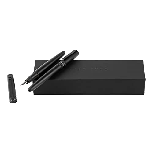 HUGO BOSS Stifte-Set Illusion Gear Black HPPR212A (Tintenroller & Füllfederhalter) | Geschenkbox von HUGO BOSS