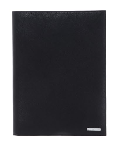 Hugo Boss A4 Schreibmappe Companion Black 40 Blätter, Schwarz, Leder, Maße: 240 x 320 x 25 mm, HLF008A von HUGO BOSS