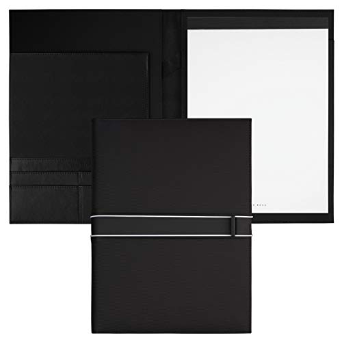 Hugo Boss A4 Schreibmappe Outline White Schwarz Nylon Maße: 335 x 283 x 37 mm, HDF002F von HUGO BOSS