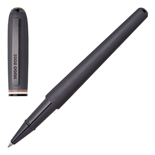 Hugo Boss Contour Iconic Tintenroller aus Messing und Aluminium in der Farbe Schwarz, Länge: 13,6cm, Tintenfarbe: Schwarz, HSH3415D von HUGO BOSS