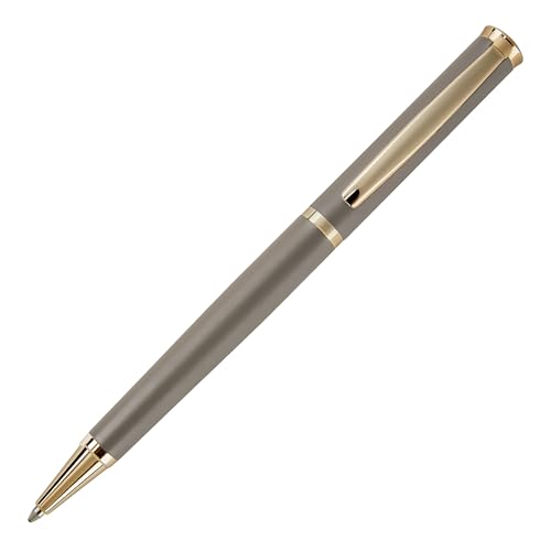 Hugo Boss Kugelschreiber Sophisticated Matte Taupe aus Messing hergestellt, Farbe: Pastellgrau, Abmessungen: 9.8 x 136 mm, HSC3114H von Hugo Boss