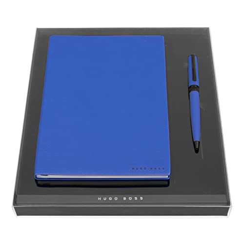 Hugo Boss Schreib-Set Kugelschreiber Gear Matrix Blue und A5 Notizblock Elegance Storyline Blue Plain in der Geschenkbox, HPBN121L Hugo Boss Schreib-Set Kugelschreiber Gear Matrix Blue und A5 Notizblock Elegance Storyline Blue Plain in der Geschenkbox, HPBN121L von HUGO BOSS