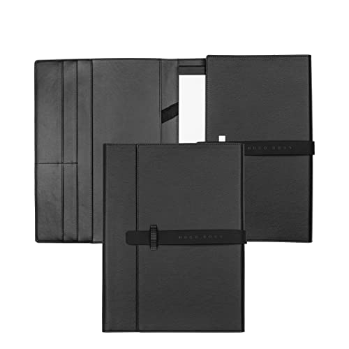 Hugo Boss Schreibmappe Illusion Gear A4 aus Kunstleder in der Farbe Schwarz, 31,5 x 23,5 x 2 cm, HDF212A von HUGO BOSS