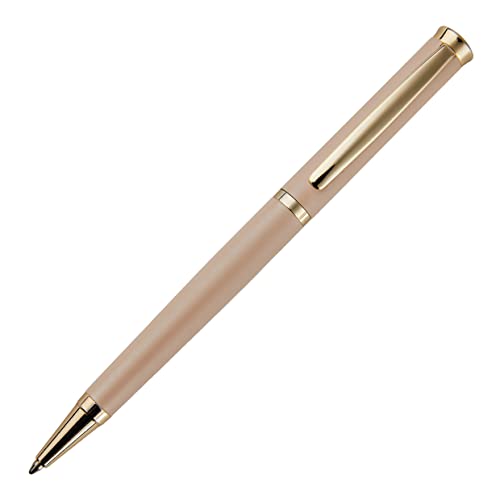 Hugo Boss Sophisticated Kugelschreiber aus Messing in der Farbe Nude Matt, Länge: 13,6cm, Minenfarbe: Blau, HSC3114X von HUGO BOSS