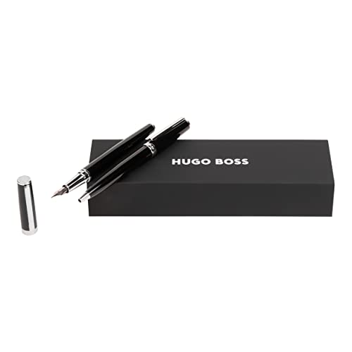 Hugo Boss Stifte-Set Kugelschreiber und Füllfederhalter Gear Icon Black in der Geschenkbox, HPBP254A von HUGO BOSS