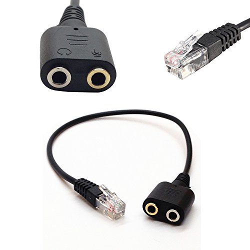 CentBest 3,5 mm auf RJ9 RJ10 Kabel PC Headset Telefon Kopfhörer Adapterkabel Konverter für Avaya 1600 9600 SNOM Yealink Telefonen von HUHANGGod