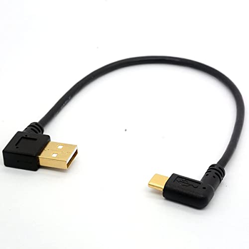 CentBest Vergoldet USB C Kabel 90 Grad USB 2.0 zu Typ C Rechts/Links Winkel Männlich Verlängerungskabel Datenübertragung Sync Ladegerät führen (90°Type C-USB 2.0 Right) von HUHANGGod
