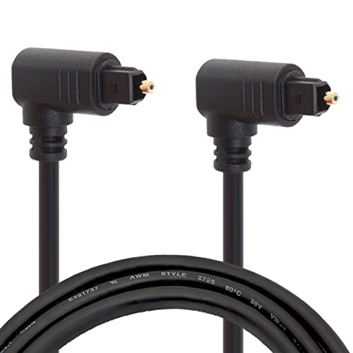 HUHANGGod Rechtwinkliges Glasfaserkabel, Dual-90-Grad-Audio-Toslink-Kabel für Blu-ray-Player, Soundbar, HDTV, PS3/PS4, Xbox, TV, DVD, Lautsprecher (1 m) von HUHANGGod