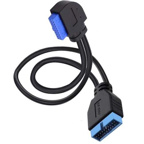 SATA USB Verlängerungskabel, USB 3.0 Motherboard Front 19 Pin Stecker auf Buchse Verlängerungskabel, USB 3.2 Gen 2 (USB 3.1) Interner Adapter 20 Pin Motherboard Header Panel Kabel 10Gbps (Left) von HUHANGGod