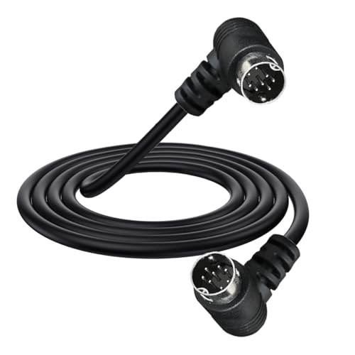 S-Video Mini 8-poliges DIN-Kabel, doppelter 90-Grad-Stecker auf Stecker, Adapter für TV-Receiver, TV, Monitor, Projektor (1,8 m) von HUHANGGod