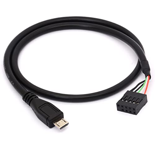 Tomost 9-poliges USB-Motherboard-Buchsenleiste auf Micro-USB-Stecker, Adapter, Dupont-Verlängerungskabel, Micro-Stecker auf 10-polige Buchse, USB-Dupont-Kabel (50 cm) von HUHANGGod