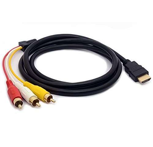 Tomost HDMI-Stecker auf 3 Cinch-Kabel, Audio-/Video-AV-Adapter, Verlängerungscode für HDTV, DVD, 1080P und die meisten LCD-Projektoren-Transmitter (keine Signalumwandlung), 1,5 m lang von HUHANGGod