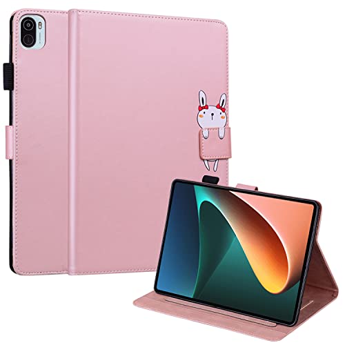 HUHI Schutzhülle für Xiaomi Pad 5, Cartoon-Tier-Design, schlankes Folio-Ständer, Tablet-Hülle für Xiaomi Pad 5 Pro 5G 11 Zoll (27,9 cm), Roségold) von HUHI