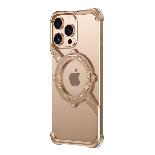 HUHUCASE Schutzhülle für iPhone 16/15/14/13 Pro Max16E/16Plus, Metall-Handyhülle, S-förmige Aluminiumlegierung, Wärmeableitung, magnetische Halterung, Anti-Fall-Schutzhülle (Wüstengold, iPhone 14 HUHUCASE Schutzhülle für iPhone 16/15/14/13 Pro Max16E/16Plus, Metall-Handyhülle, S-förmige Aluminiumlegierung, Wärmeableitung, magnetische Halterung, Anti-Fall-Schutzhülle (Wüstengold, iPhone 14 von HUHUCASE