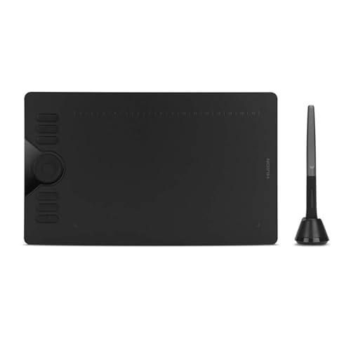 HUION Generalüberholt HS610 Batterieloses Grafiktablett, 12+16 programmierbare ExpressKeys, 8192 Stufen, 5080LPI mit ±60° Neigungsfunktion unterstützt Windows/MacOS/Android (Generalüberholt) von HUION