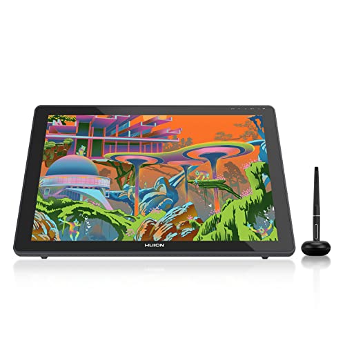 HUION Kamvas 22 21,5 Zoll Grafiktablett mit Display, 120% sRGB-Farbumfang, blendfreier Mattfilm, kann über EIN voll ausgestattetes USB-C-zu-USB-C-Kabel mit dem Android-Telefon verbunden Werden von HUION