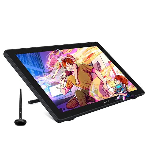 HUION Kamvas 24 Plus Grafiktablett mit Display, 23,8 Zoll volllaminierter QD LCD-Bildschirm aus entspiegeltem Glas, 140% sRGB Gamut 2.5K QHD Stift-Display, 8192 Stufen batterieloser Stift von HUION