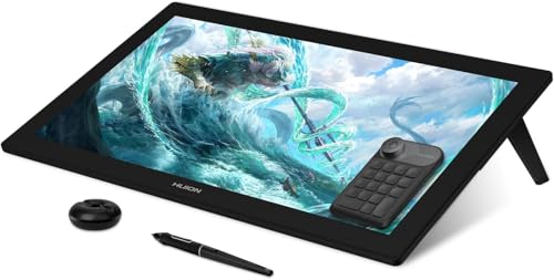 HUION Kamvas Pro 24 Grafiktablett mit Display, 4K UHD 23.8 Zoll Drawing Tablet Grafikmonitor mit 8192 Druckstufen Batteriefreier Stift Mini KeyDial und 140%sRGB -Kompatibel mit Windows & Mac & Android von HUION