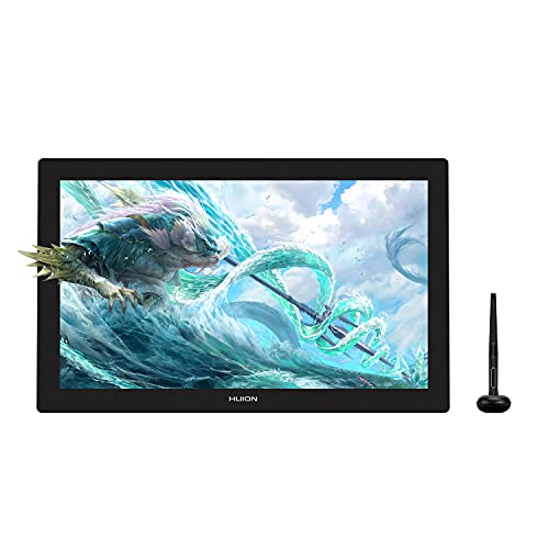 HUION Kamvas Pro 24 Grafiktablett mit Display, 4K UHD 23.8 Zoll Drawing Tablet Grafikmonitor mit 8192 Druckstufen Batteriefreier Stift Mini KeyDial und 140%sRGB -Kompatibel mit Windows & Mac & Android von HUION