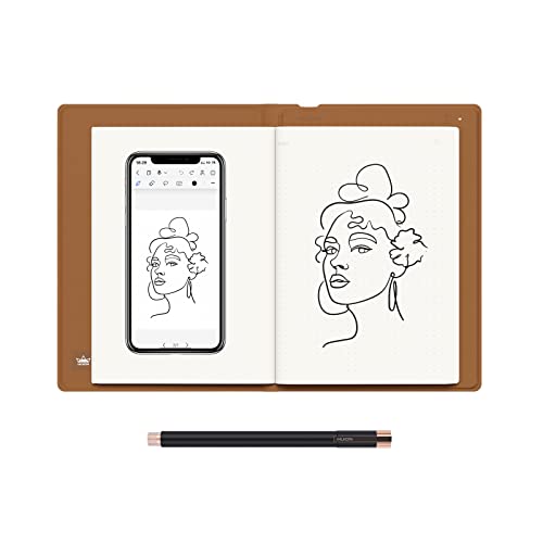 HUION Notepad A5 Smart Digitales Notizbuch X10, Bluetooth 5.0 Notizblock mit 8192 Druckstufen Eingabestift, Notebook für Notizen und Skizzen, Kompatibel mit Android/iOS/Windows/macOS/Linux von HUION