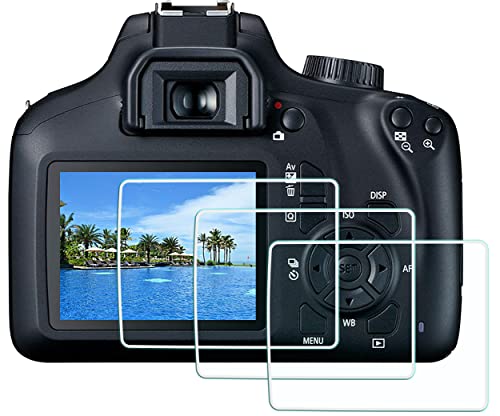 HUIPUXIANG Displayschutz Displayschutzfolie für Canon EOS 4000D Rebel T100 DSLR-Kamera (für Zubehör), 0,3 mm, Härtegrad 9H, gehärtetes Glas, 3 Stück von HUIPUXIANG