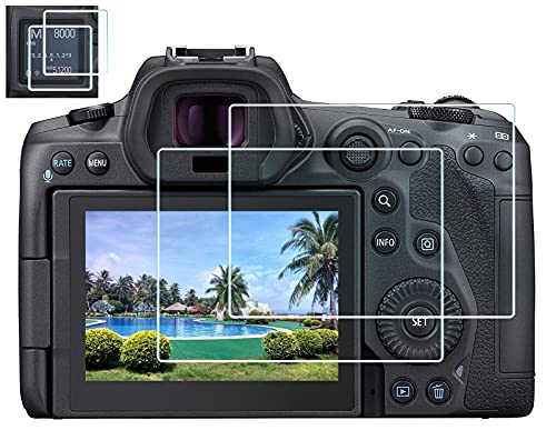 HUIPUXIANG R5 Displayschutz Displayschutzfolie für Canon EOS R5 DSLR-Kamera (für Zubehör), gehärtetes Glas, 0,3 mm, hohe Auflösung, 9H-Härte, kratzfest, Anti-Fingerabdruck, Staubschutz, 2 Stück von HUIPUXIANG