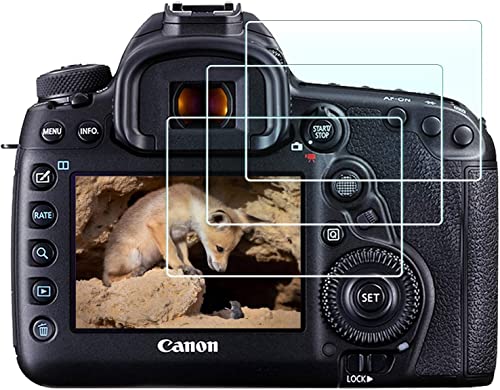 HUIPUXIANG displayschutz Displayschutzfolie für Canon EOS 5D (nicht für 5Ds) Mark IV III 5DIV 5DIII 5D4 5D3 DSLR-Kamera, 9H gehärtetes Glas Film Rand zu Rand Schutz [3 Stück] von HUIPUXIANG