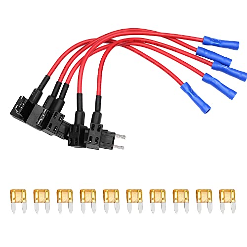 HUIQIAODS 12 V Hinzufügen eines Schaltungsadapters und Sicherungssatz-Sicherungshalter (Mini-Sicherungen, Kits 5 A, 5 Stück) von HUIQIAODS