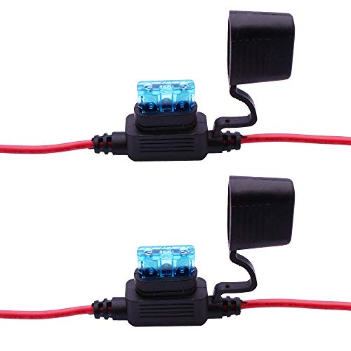 HUIQIAODS Inline-Halter 16AWG Kabelbaum ATC/ATO 15A & 30AMP Blade Kfz-Sicherungshalter für Auto LKW Boot Motorrad (Standard Klinge) von HUIQIAODS