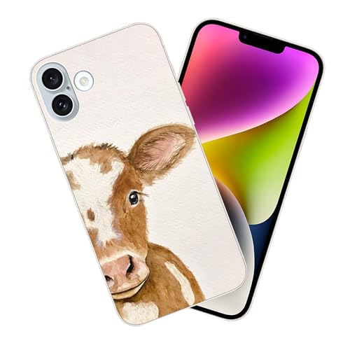 HUIYUEKUAI Kompatibel mit iPhone 16 Hülle, niedliche Tiere, Kuh, iPhone-Schutzhülle, stoßfest, TPU, transparent, für Damen und Herren HUIYUEKUAI Kompatibel mit iPhone 16 Hülle, niedliche Tiere, Kuh, iPhone-Schutzhülle, stoßfest, TPU, transparent, für Damen und Herren von HUIYUEKUAI