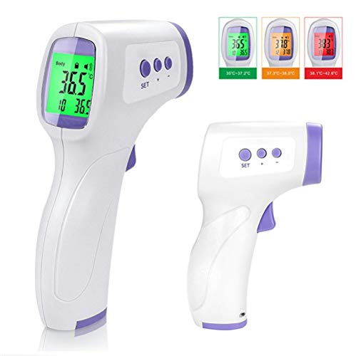 PREMIUM Infrarot Fieberthermometer für Babys und Erwachsene - Kontaktlos - LCD Anzeige mit genauem Messwert und Fieberalarm von HUKITECH