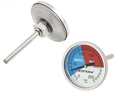 Premium Grillthermometer mit Sonde (bis 250°C) Räucherthermometer Thermometer für Grill BBQ Räucherofen - analog von HUKITECH