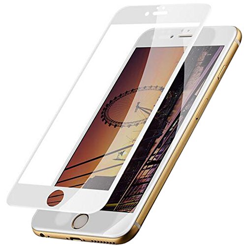 HUKTOR Schutzfolie Kompatibel iPhone 8 Plus Vollständige Abdeckung Panzerglas 9H-Härt Anti-Kratzer Anti-Öl/Wasse 3D-Curved Displayschutzfolie für 8plus,Weiß,5.5zoll von HUKTOR